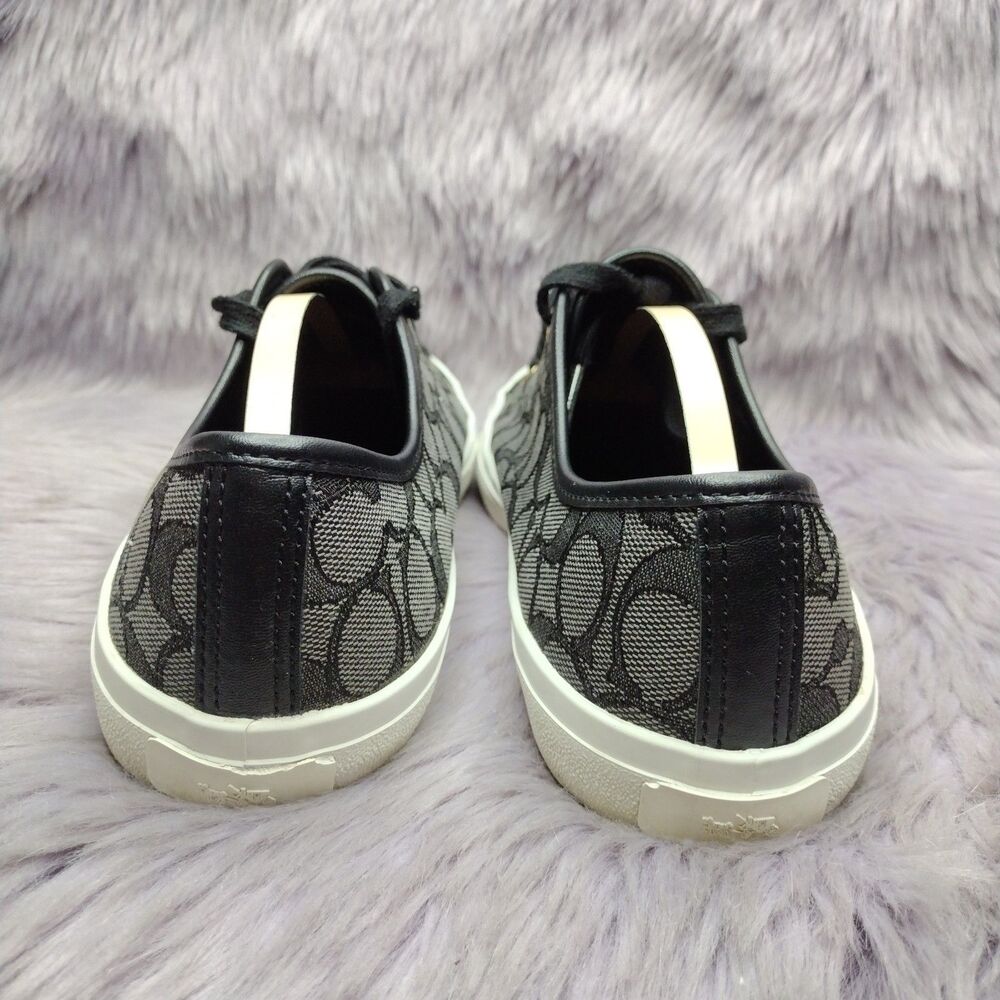 Coach Empire Signature Canvas Sneakers Low Top Black Size 9 - Picture 5 of 8